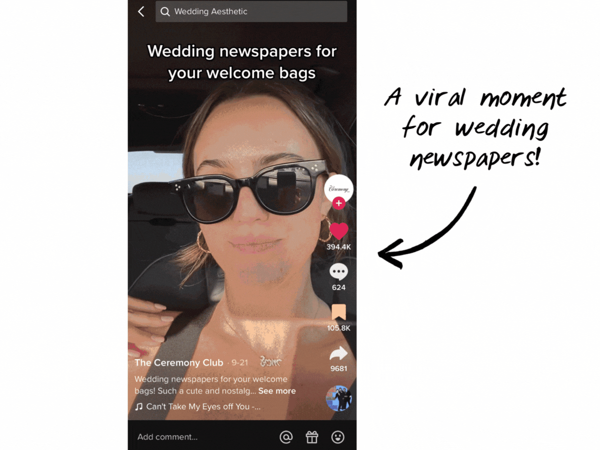 A viral moment for wedding newspapers. Almost 3 million views! (1)