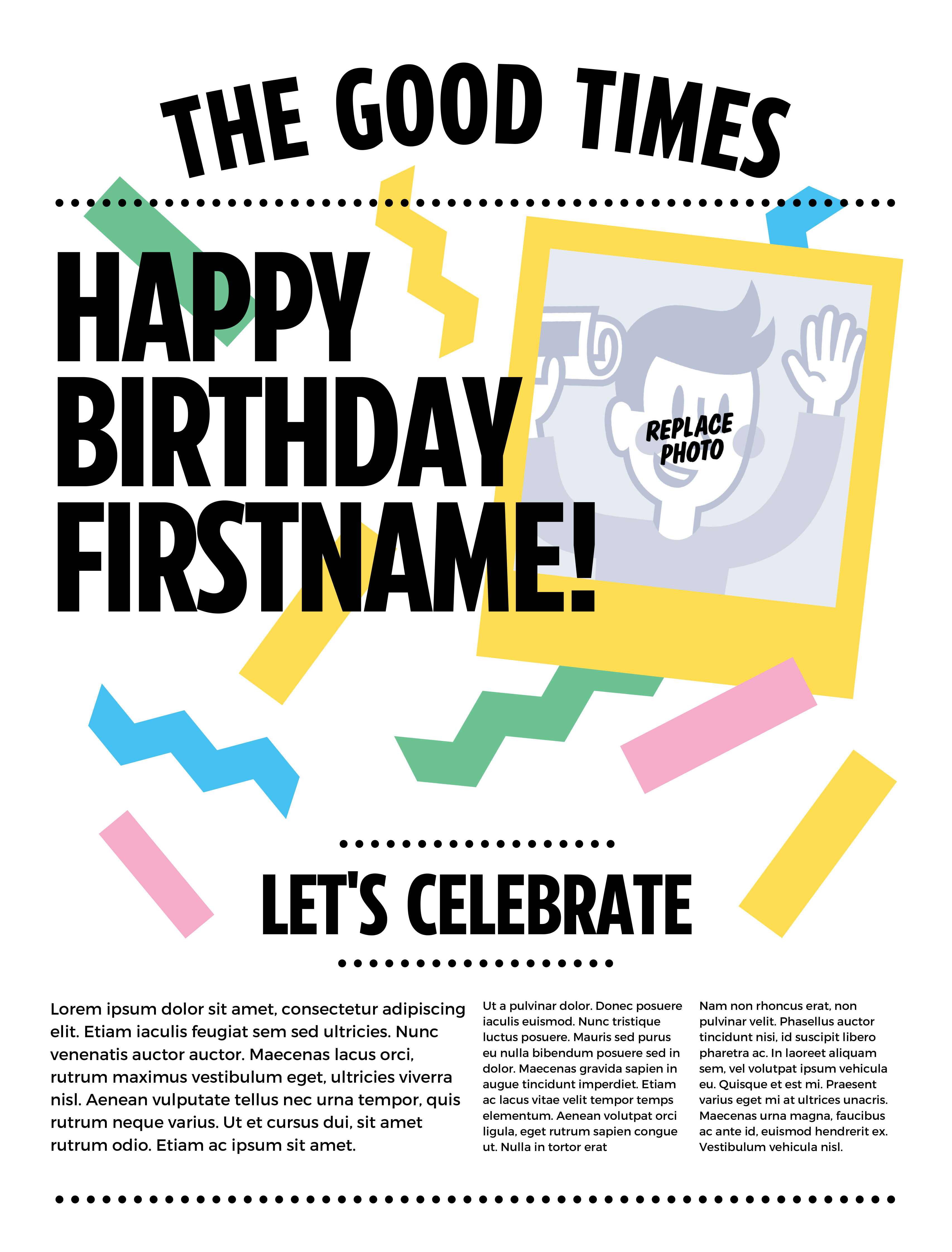 Front cover of Celebration Tabloid template template