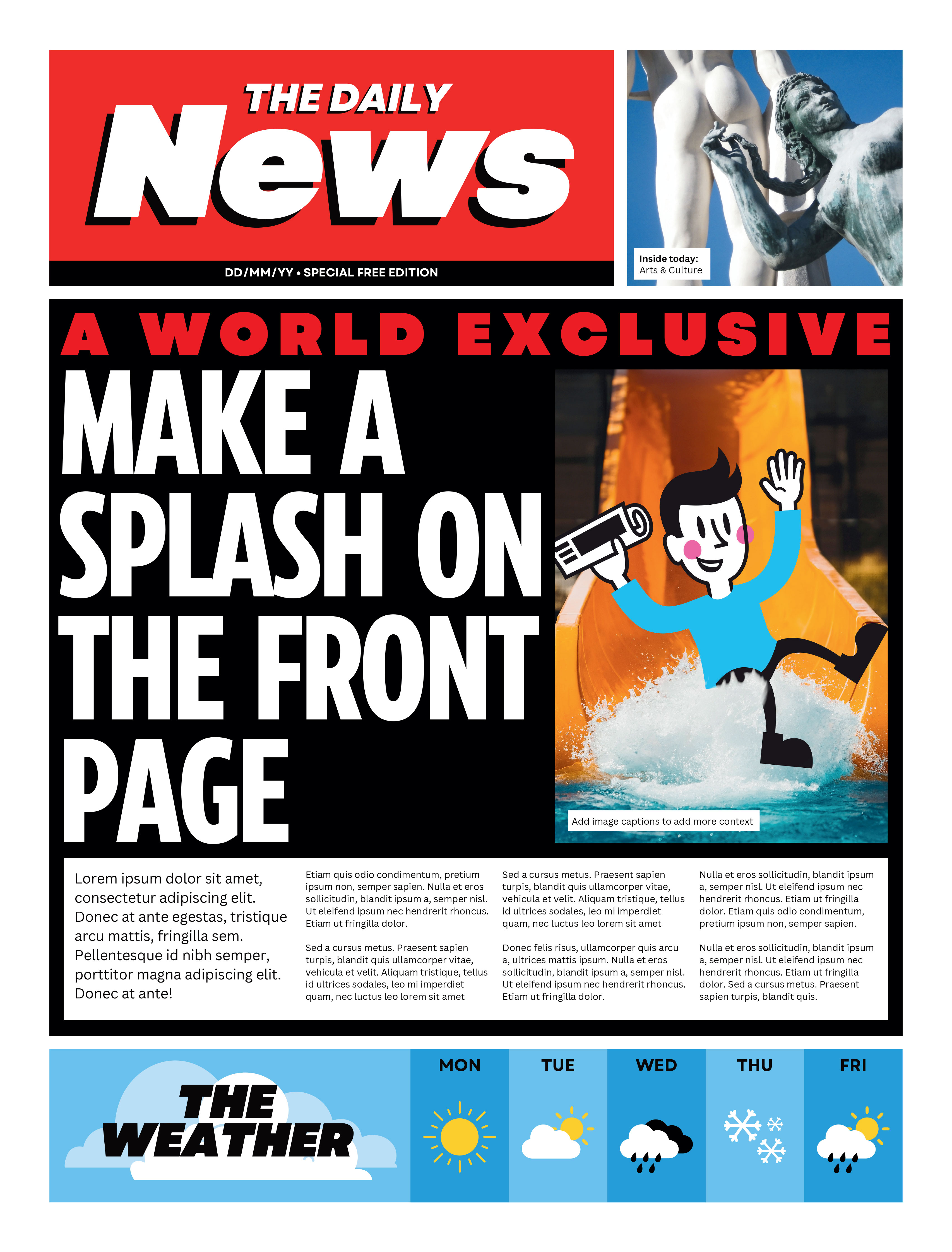 Front cover of Daily Tabloid template