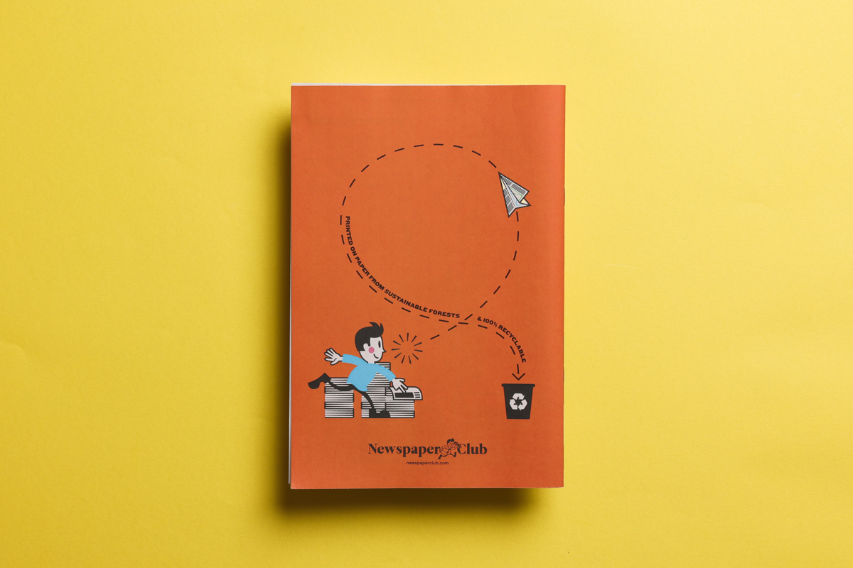 Newspaper Club brand zine back cover 