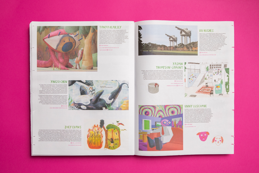 AUB Illustration 2020 graduate catalogue, printed by Newspaper Club.