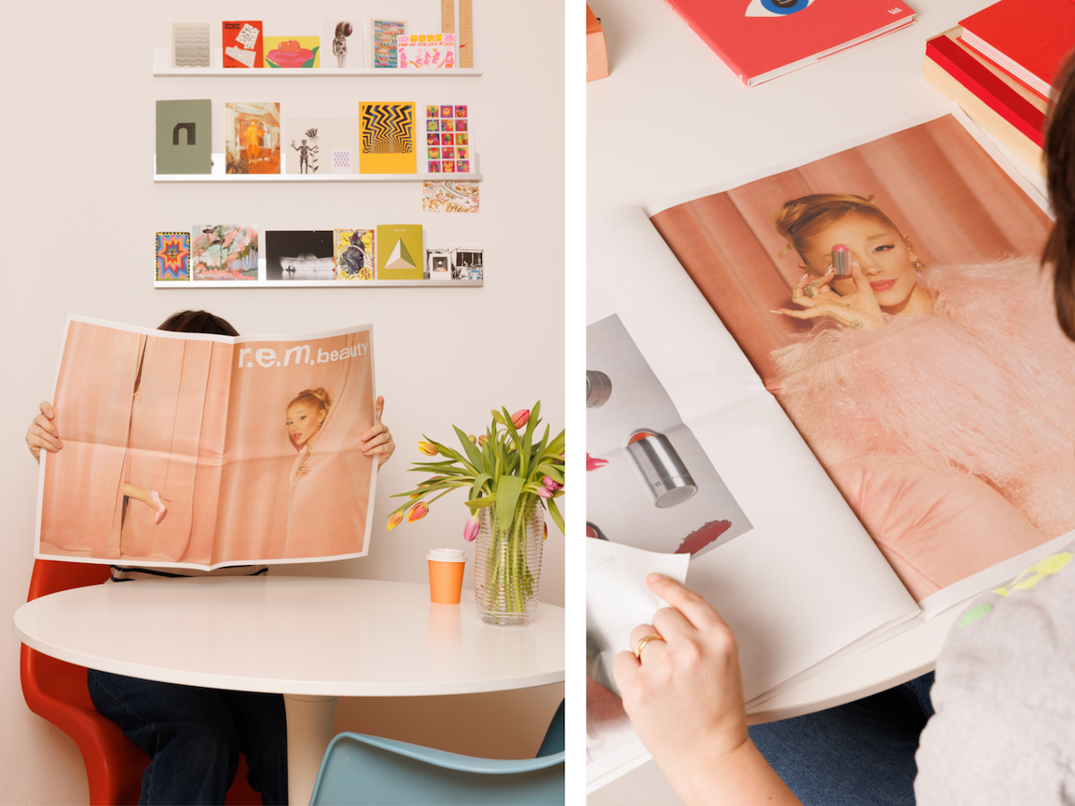 REM Beauty Ariana Grande newspaper