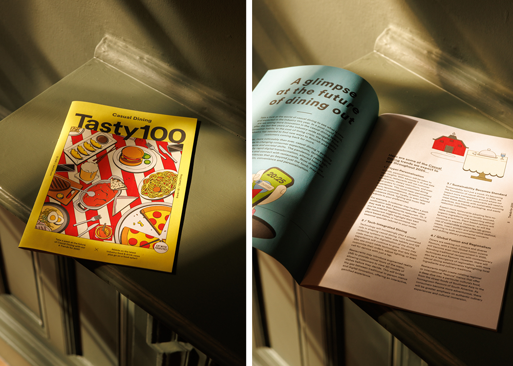 Tasty 100 newspaper from Eat with Your Eyes Design. Printed on mini newspapers by Newspaper Club.